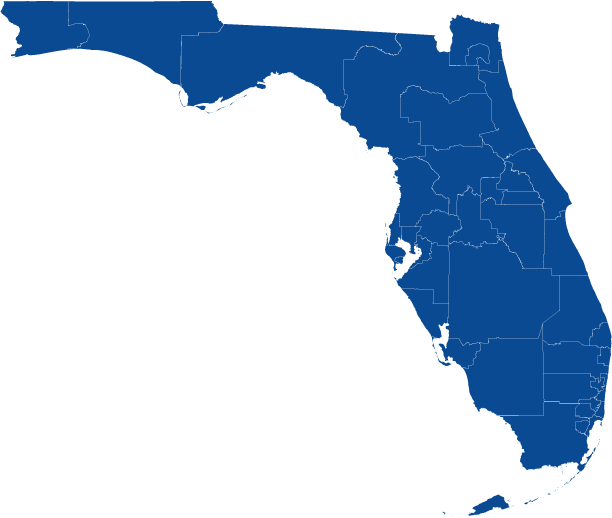 Blue Map of Florida