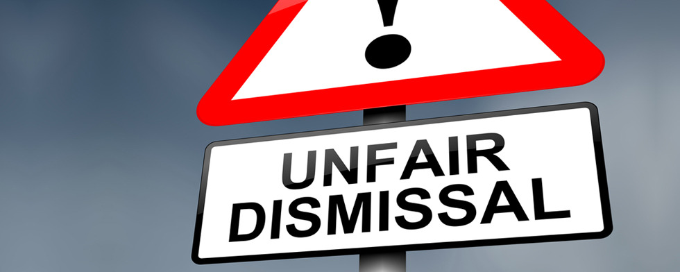 Warning sign labeled unfair dismissal